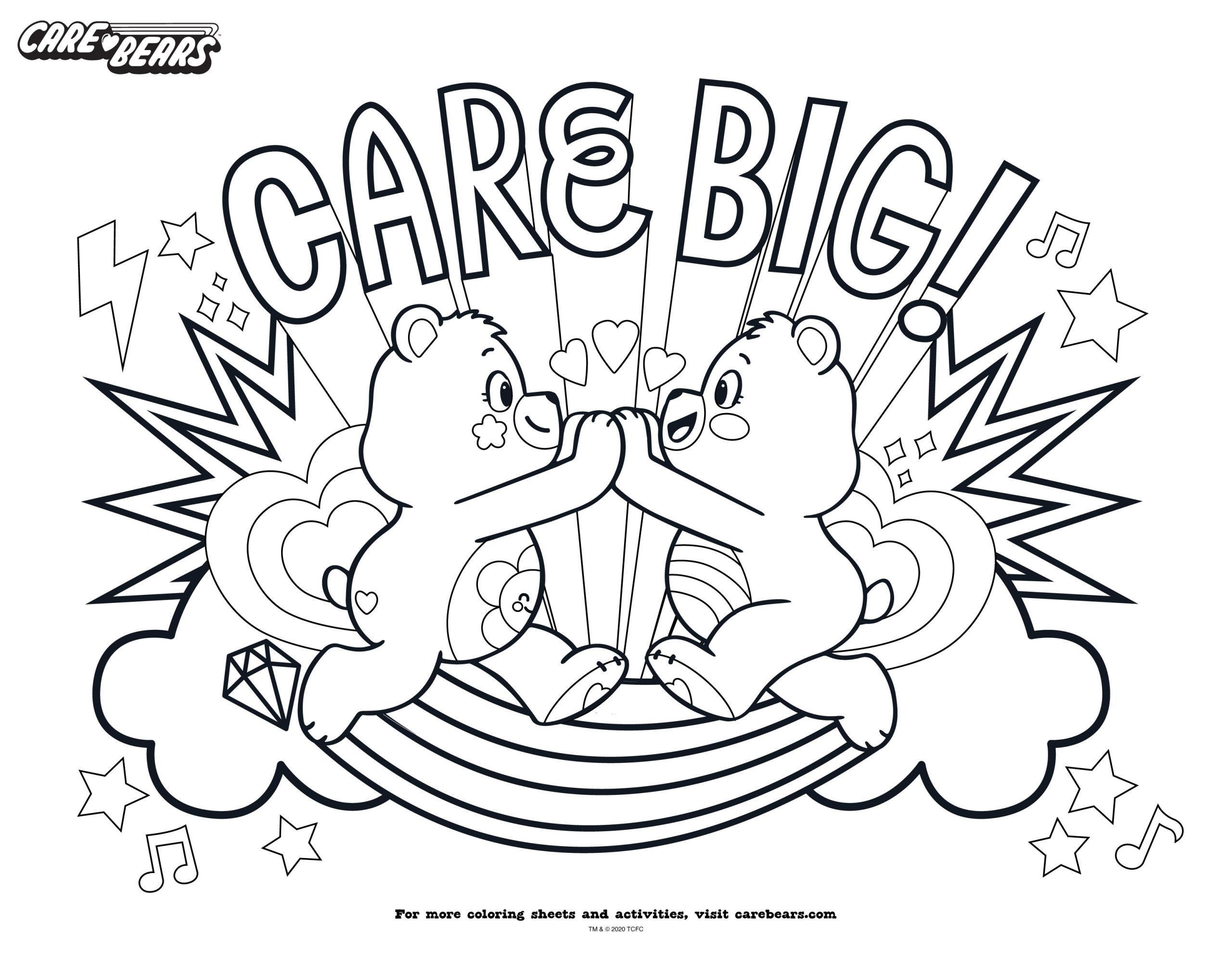 Care Bears | Share your Care Colouring Sheet
